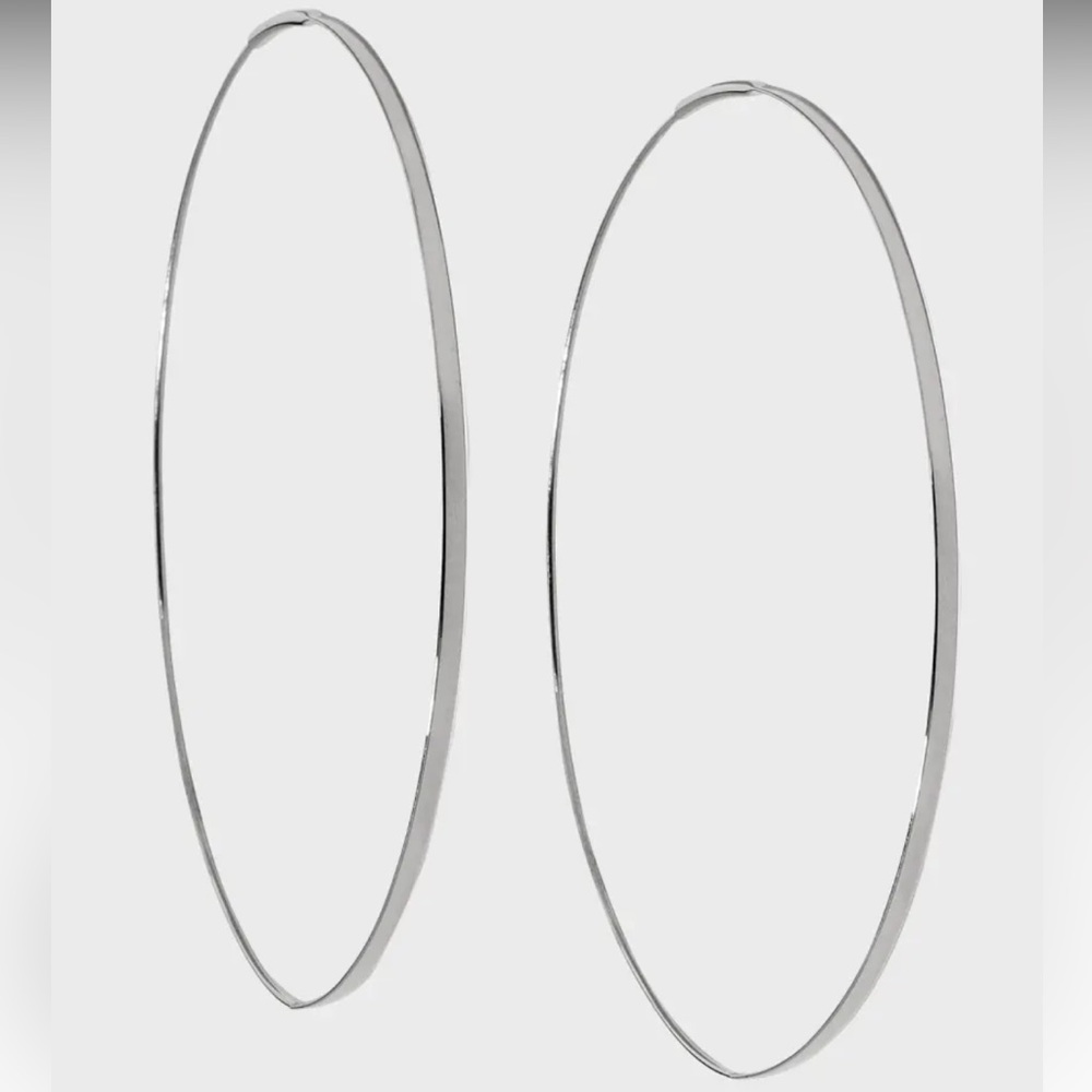 LANA Flat Magic 14K Hoop Earrings White Gold